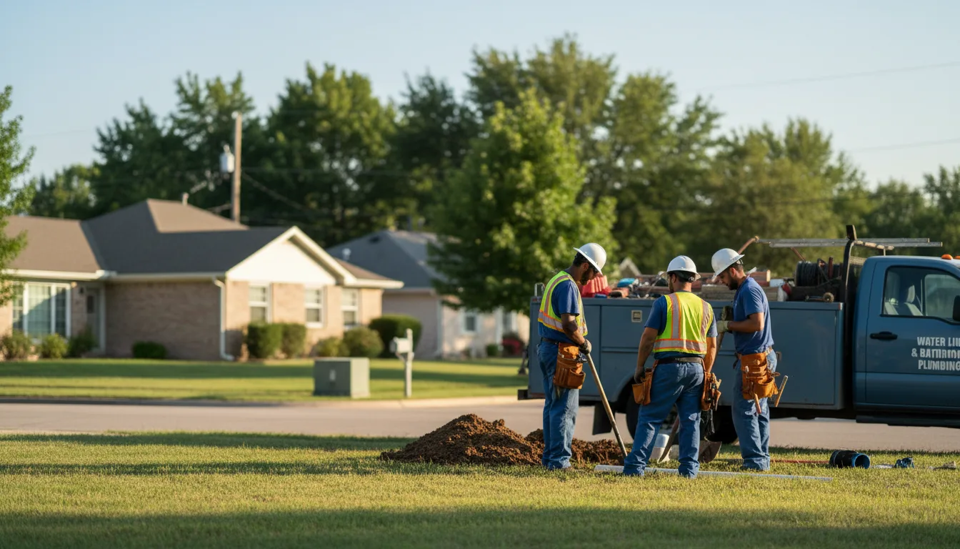 Residential water line and bathroom plumbing service in Russellville, MO